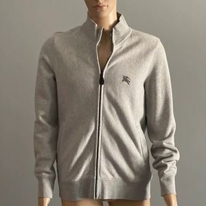 Burberry full zip sweater men’s Sz L grey